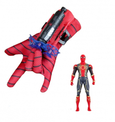 Manusa cu ventuze si figurina Spiderman IdeallStore® rosu 