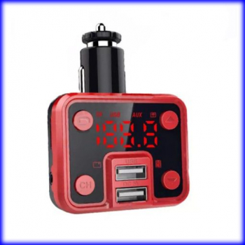 Modulator FM auto incarcator wireless rosu negru