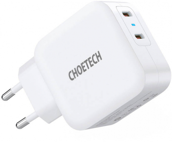 PD6009 Charger - 2x USB-C 20W White 