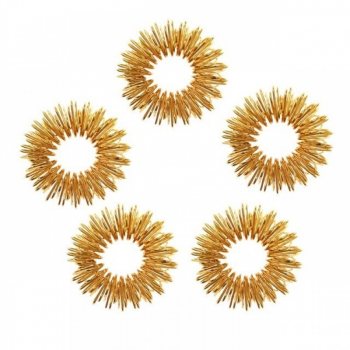 Set 5 inele de masaj pentru degete metal 3 cm auriu Vivo 