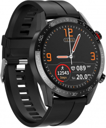 Ceas smartwatch negru monitorizare somn ritm cardiac apel Bluetooth. 