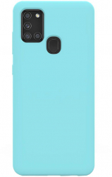 Husa de protectie 360° Lemontti Liquid Silicon pentru Samsung Galaxy A21s Tiffany Blue 