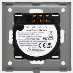 Intrerupator dublu cu touch LUXION 500W Sticla Alb 