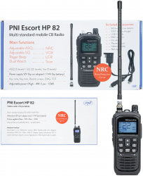 Statie radio CB portabila PNI Escort HP 82 multi standard 4W 12V AM-FM NRC Dual Watch Roger Beep ASQ SQ reglabil VOX 