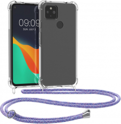 Bumper kwmobile pentru Google Pixel 4a 5G Silicon Transparent/Mov 53652.108 