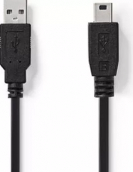 Cablu USB 2.0 A tata - Mini 5-Pin Tata 2m negru Nedis 