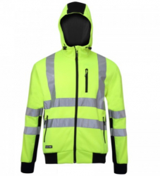 Geaca Reflectorizanta Marime Xl Gluga Poliester Si Bumbac Benzi Reflectorizante Design Cu Fermoar Culoare Verde 
