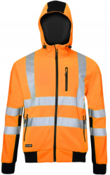 Jacheta Reflectorizanta Stil Hanorac Marime S 3 Buzunare Mansete Ajustabile Design Modern Portocaliu 