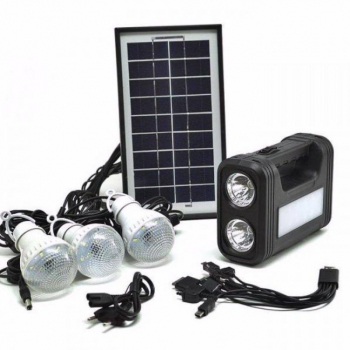 Kit Lampa cu incarcare solara 3 becuri lanterna 2 becuri incarcator priza si cablu 5 mufe 