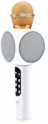 Microfon Karaoke Disco Led Fara Fir Cu Radio Si Recorder Wireless Sistem Profesional Cu Boxe Si Bluetooth 4.1 M1 Alb 