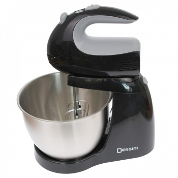 Mixer Electric Cu Bol 700w 4 Trepte Viteza Lungime Cablu 1m Alimentare 220-240 V 2 X Spirale 2 X Teluri Modern Negru 