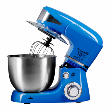 Mixer Electric Cu Bol Putere 1000w 5.5 L 220-240 V Bol Din Otel Inoxidabil Carcasa Abs 6 Trepte Viteza Pulse Culoare Albastru