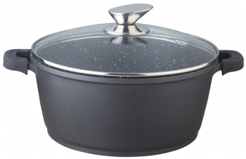 Oala Cu Capac Din Sticla Material Aluminiu Diametru De 32 Cm Capacitate De 8.5l Design Compact Si Robust Negru 