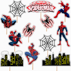 Set 12 figurine tort/briose Spiderman KZE Prints Photo Paper Glossy 