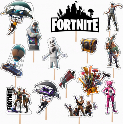 Set 14 figurine tort/briose Fortnite KZE Prints Photo Paper Glossy 