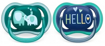 Set 2 suzete ortodontice din silicon Philips Avent Ultra Air SCF319 18 Verde 