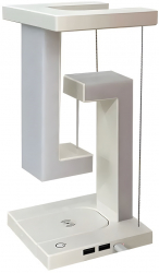 Lampa LED cu Incarcator Wireless integrat Adaptor inclus Control tactil Touch 3 Moduri de iluminare Efect levitatie alb 