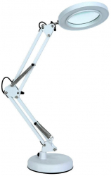 Lampa LED cu lupa pentru Saloane de Manichiura si Cosmetica Marire 10x 2 Moduri de Fixare Alba OBRALIX® 
