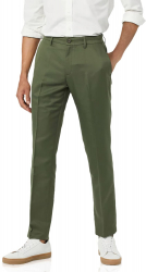 Pantaloni de costum pentru barbati Amazon Essentials cu front plat cu talie extensibila croiala clasica marime 56w cu 30 L 