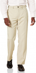 Pantaloni de costum pentru barbati Amazon Essentials cu front plat cu talie extensibila croiala clasica marime 35w cu 28L 