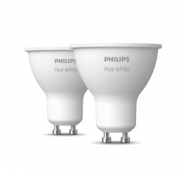 2 Becuri Philips Smart Gu10 Lumina Alba Bluetooth 2700 K Durata Viata 15000 H Flux 400 Lm 5w Zigbee Light Compact Alb 