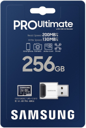 Card de memorie Samsung PRO Ultimate microSDXC UHS-I 256GB Cititor Blue 