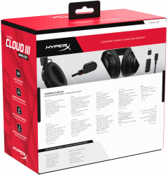 Casti gaming wireless HyperX Cloud III DTS Headphone:X Spatial Audio 2.4GHz spuma cu memorie microfon 10mm metal mesh si noise cancelling 