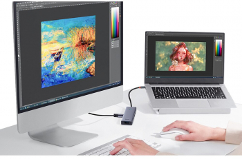 Hub Baseus UltraJoy 6-in-1 USB-C la HDMI4K@60Hz 4xUSB 3.0 1xPD 100W Gri 