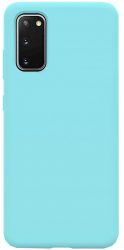Husa de protectie 360° Lemontti Liquid Silicon Compatibila cu Samsung Galaxy S20 Tiffany Blue 