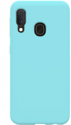 Husa de protectie 360° Lemontti Liquid Silicon compatibila cu Samsung Galaxy A20e Tiffany Blue 
