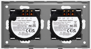 Intrerupator 2 x Dublu cu Touch din Sticla LUXION Alb 