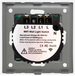 Intrerupator Dublu Wi-Fi si RF433 cu Touch din Sticla LUXION Alb 