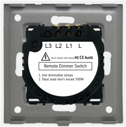 Intrerupator Dublu variator cu Touch din Sticla LUXION RF433 Alb 