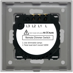 Intrerupator Dublu variator cu Touch din Sticla LUXION RF433 Gri 