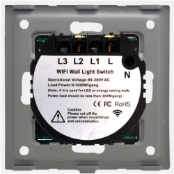 Intrerupator Simplu Wi-Fi si RF433 cu Touch din Sticla LUXION Auriu 