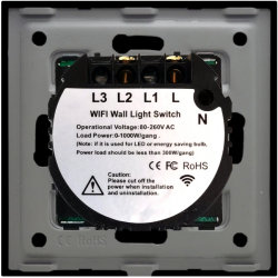 Intrerupator Simplu Wi-Fi si RF433 cu Touch din Sticla LUXION Negru 