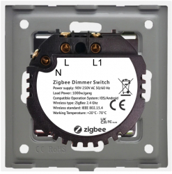 Intrerupator Simplu cu Variator cu Touch din Sticla si Rama de Aluminiu LUXION protocol Zigbee Alb 