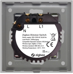 Intrerupator Simplu cu Variator cu Touch din Sticla si Rama de Aluminiu LUXION protocol Zigbee Gri 
