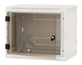 Rack de perete triton sectiune simpla 6u 500mm adancime usa sticla panouri laterale fixe sectiuni 