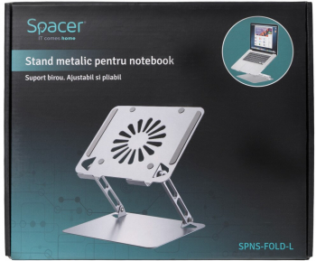 Stand Notebook SPACER fold Large 15 6″ Metal inalta laptopul pana la 15cm „SPNS-FOLD-L” 