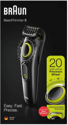 Trimmer pentru barba Braun Series 3 BT3323 Negru/Verde 