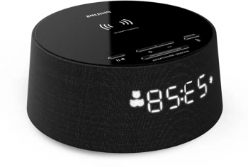 Ceas Cu Alarma Philips Conectivitate Bluetooth Incarcator Wireless De Telefon Afisaj Led Digital Sonerie Control Volum Sus/jos Buzzer 