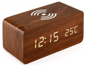 Ceas De Birou Ora Temperatura Data Incarcare Wireless Alarma Ergonomic Usor De Folosit Maro 