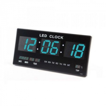 Ceas Electronic de Perete KlaussTech Dimensiuni 46x22cm Digital Afisaj Ora Afisare Ziua Luna si Anul Afisare temperastura Design mo 