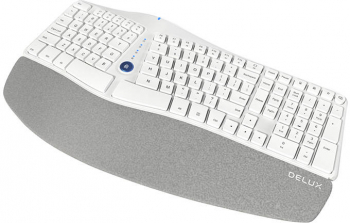 Delux GM901D Ergonomic Wireless Keyboard White Bluetooth 107 keys 