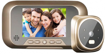 Interfon Video Display Camera Hd 3x Zoom Functie De Inregistrare Functie De Clopotel Infrarosu Suporta Card Auriu 