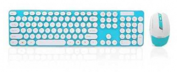 Kit Tastatura Si Mouse Klausstech Wireless 2.4 Ghz Design Ergonomic Usor De Folosit Fara Fir Nano Receptor Butoane In Forma Rotunda 
