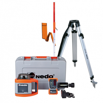 Nivela laser orizontala SIRIUS 1H NEDO diametru de lucru 400m precizie plus minus 1mm/10m - set complet 