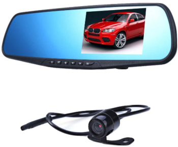 Oglinda Auto Cu Camera De Marsarier Full Hd Tft Night Vision Senzor De Miscare Usor De Folosit Usor De Instalat Ergonomica Negru 