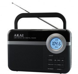 Radio Portabil Usb Radio Fm Fm 87.5 &ndash 108 Mhz Sd Card Display Lcd Putere 0.8w Ceas Sleep Snooze Alarma Antena Telescopica 